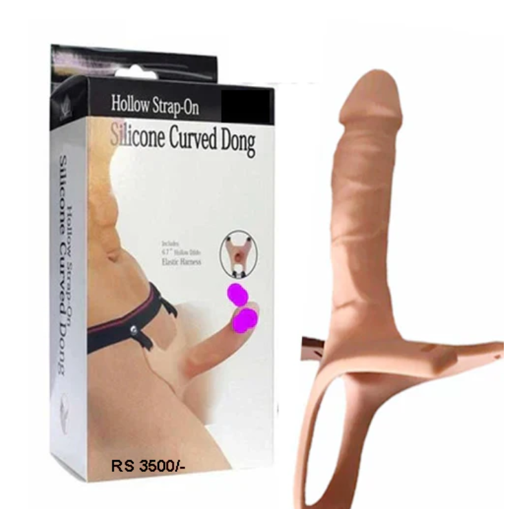 Life Time Ayur Hollow Strap-On Silicone Curved Dong for Intimate Use with Comfort Fit Features